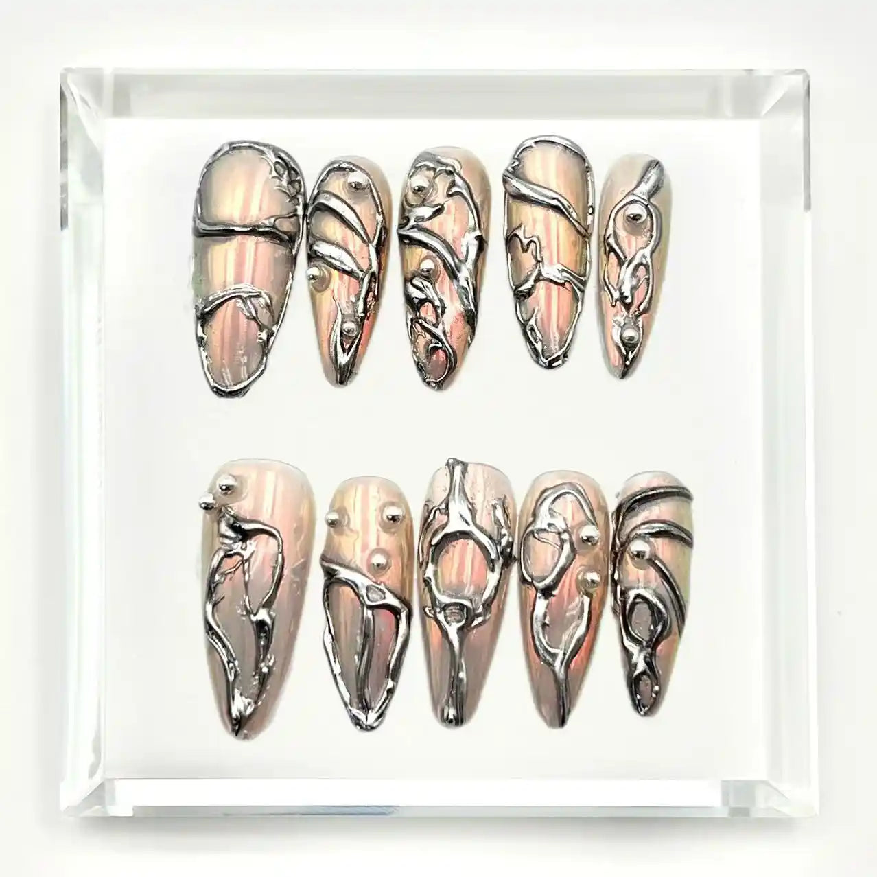 Molten Metal Press On Nails