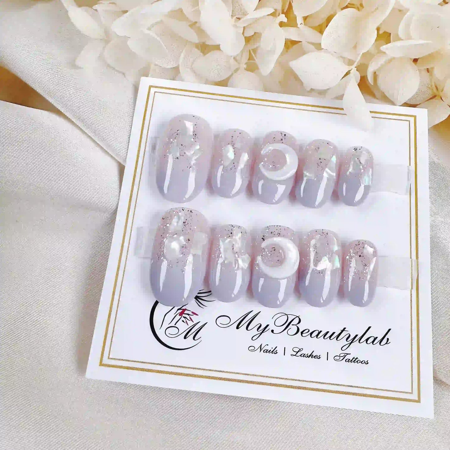 Purple Moon Sparkle Press ON Nails