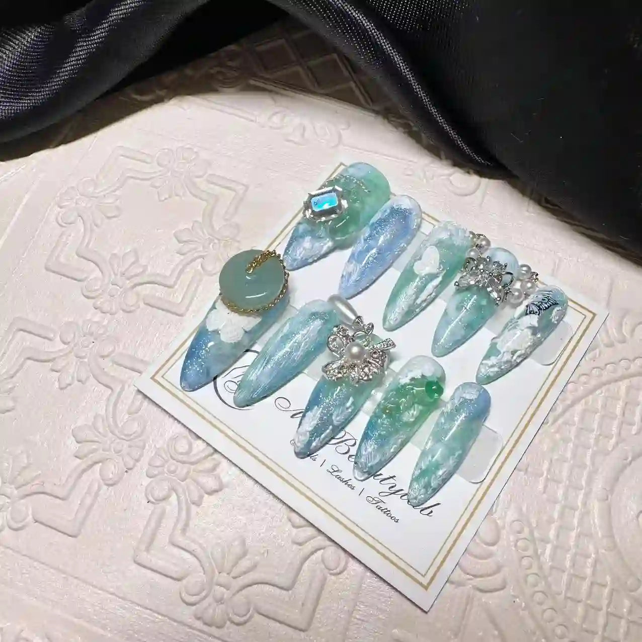 Jade Fairy Long Press On Nails