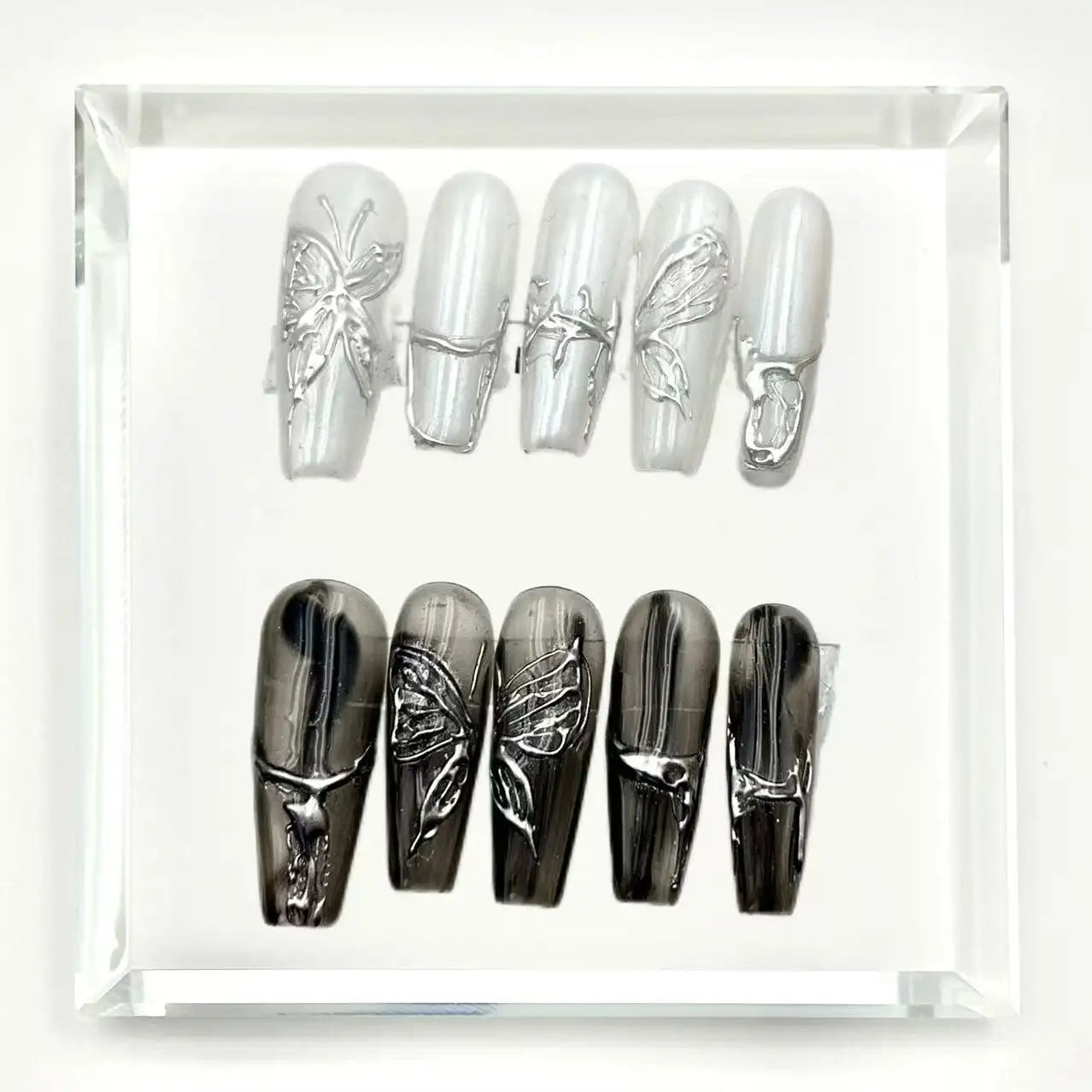 Butterfly Chrome Press-On Nails