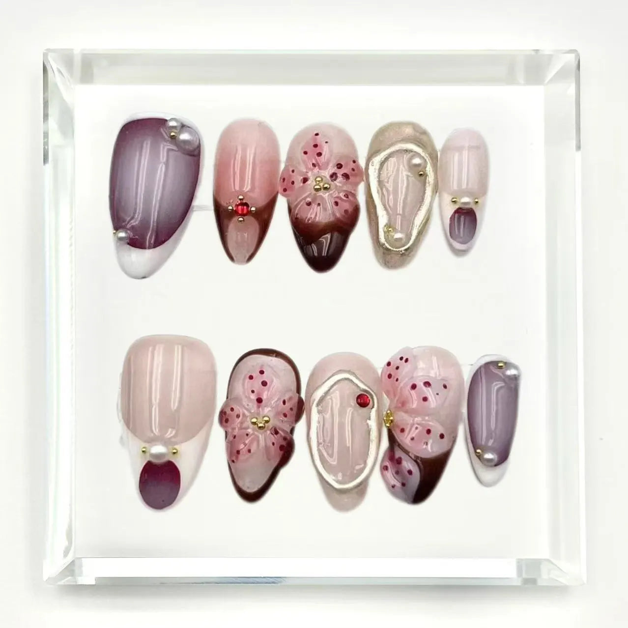 Shadow Bloom Press On Nails