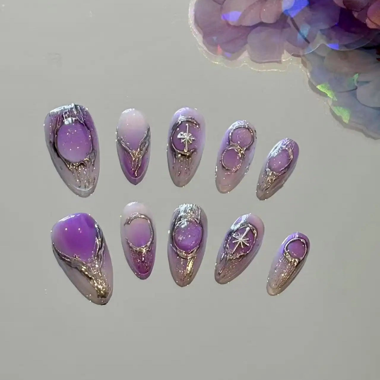 Mystic Moonlight Long Press On Nails