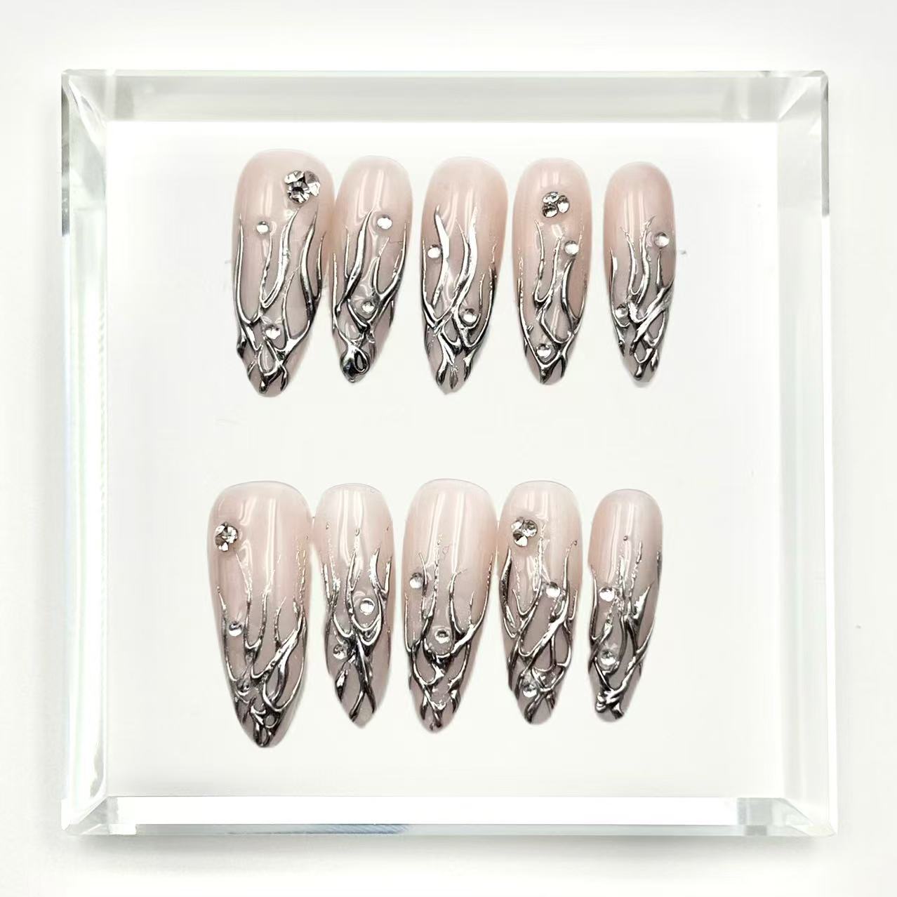 Chrome Vine Press-On Nails