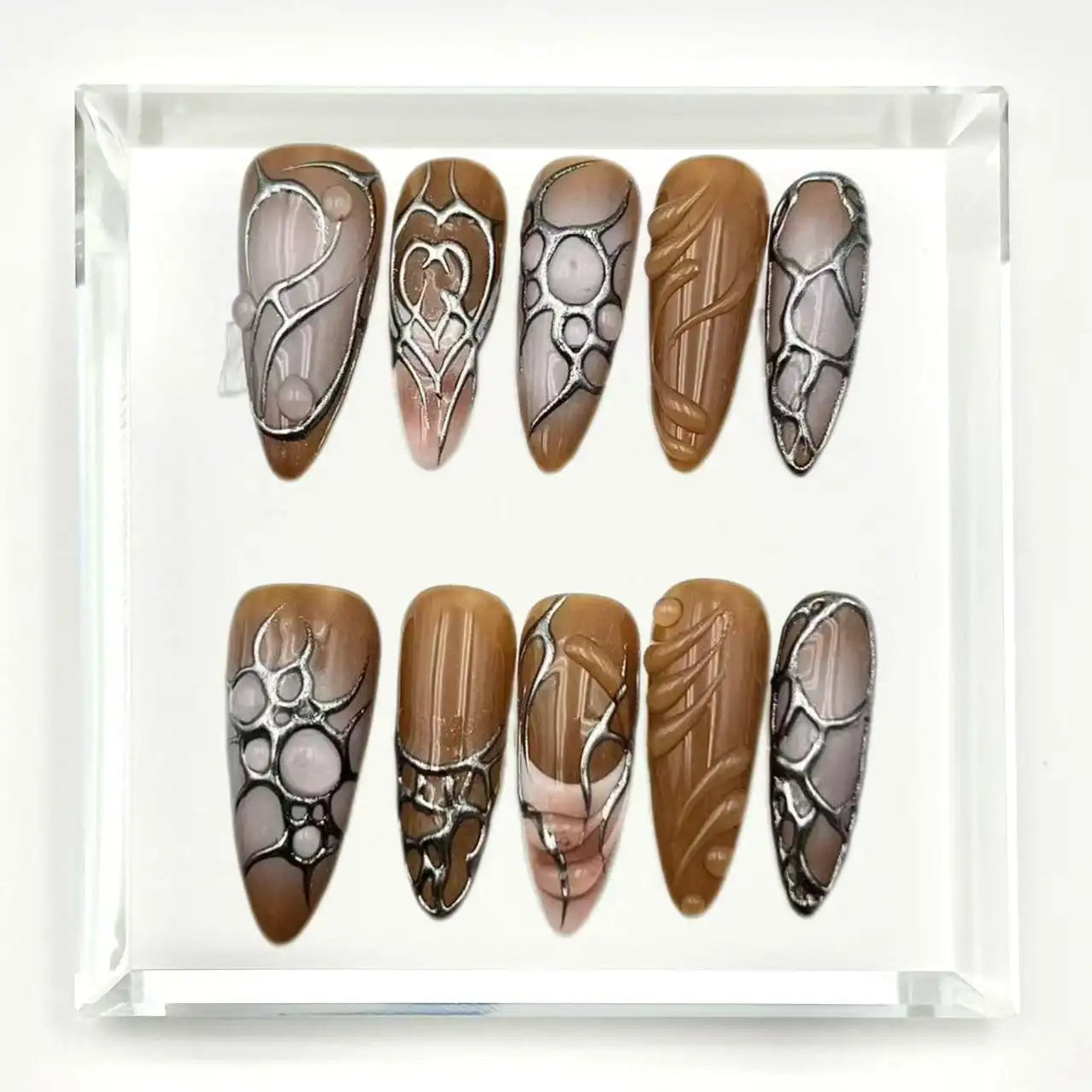 Molten Earth Press On Nails