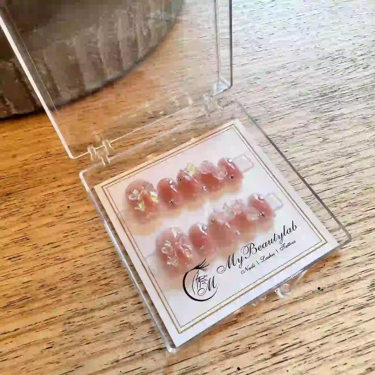 Jelly Blush Butterfly Short Press On Nails