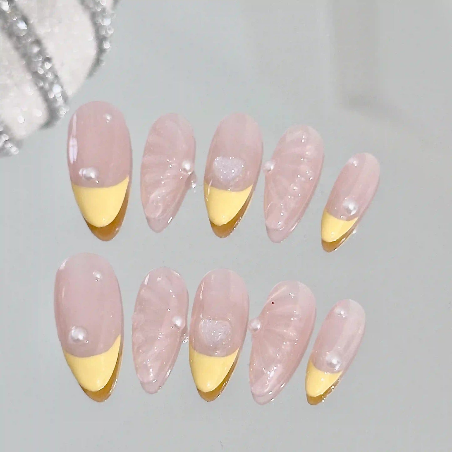 Jelly Lemon Long Press On Nails