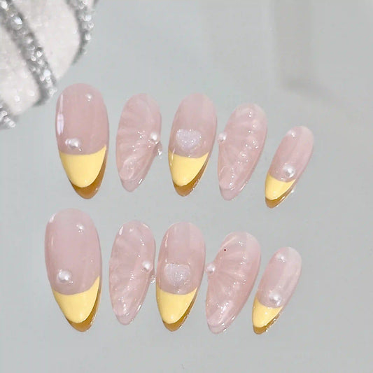 Jelly Lemon Long Press On Nails