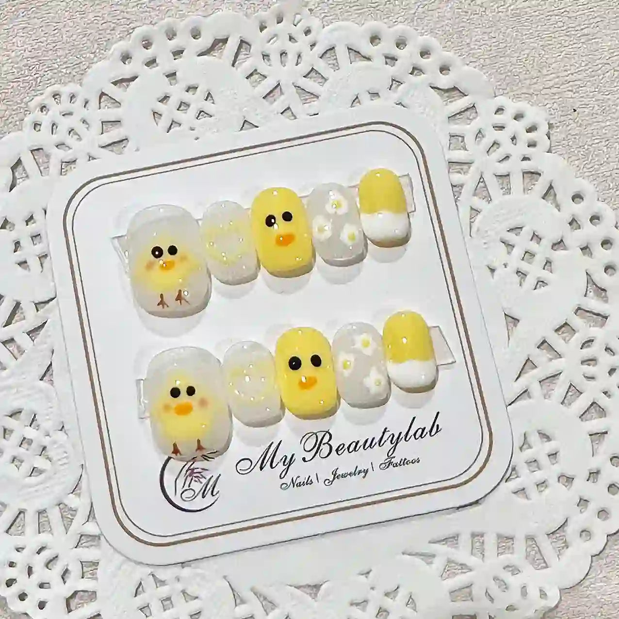 Yellow Chick Press On Nails