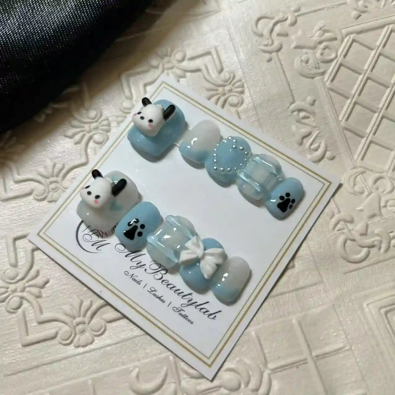 Blue Pochacco Short Press On Nails