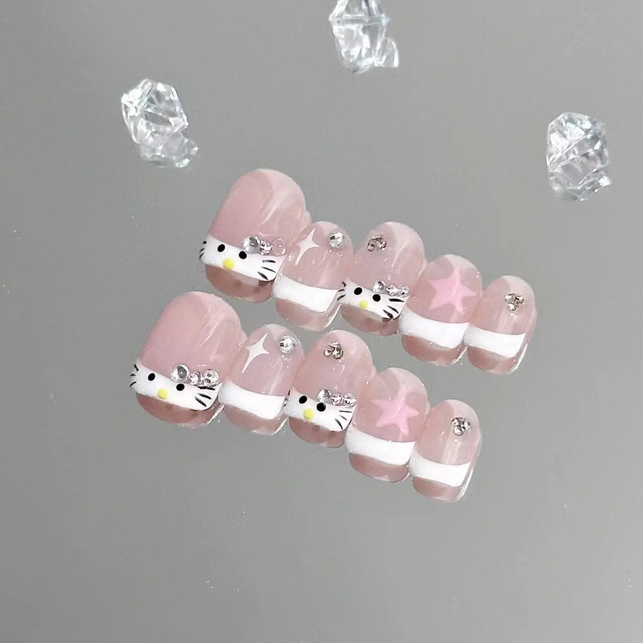 Hello Kitty French Short Press On Nails