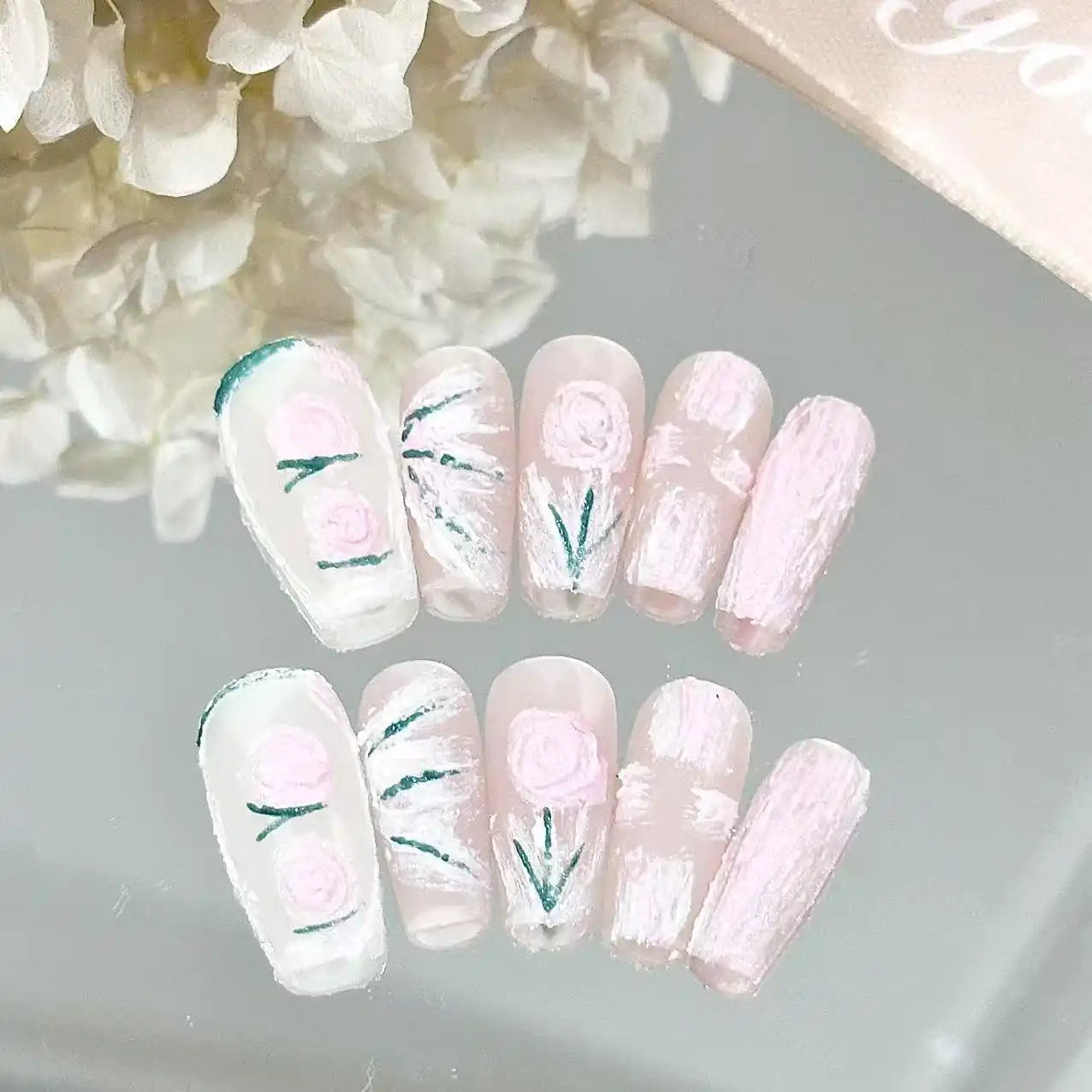 Sculpture Paint Garden Press On Nails