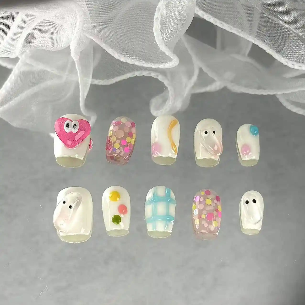 Jelly Character Short Press On Nails