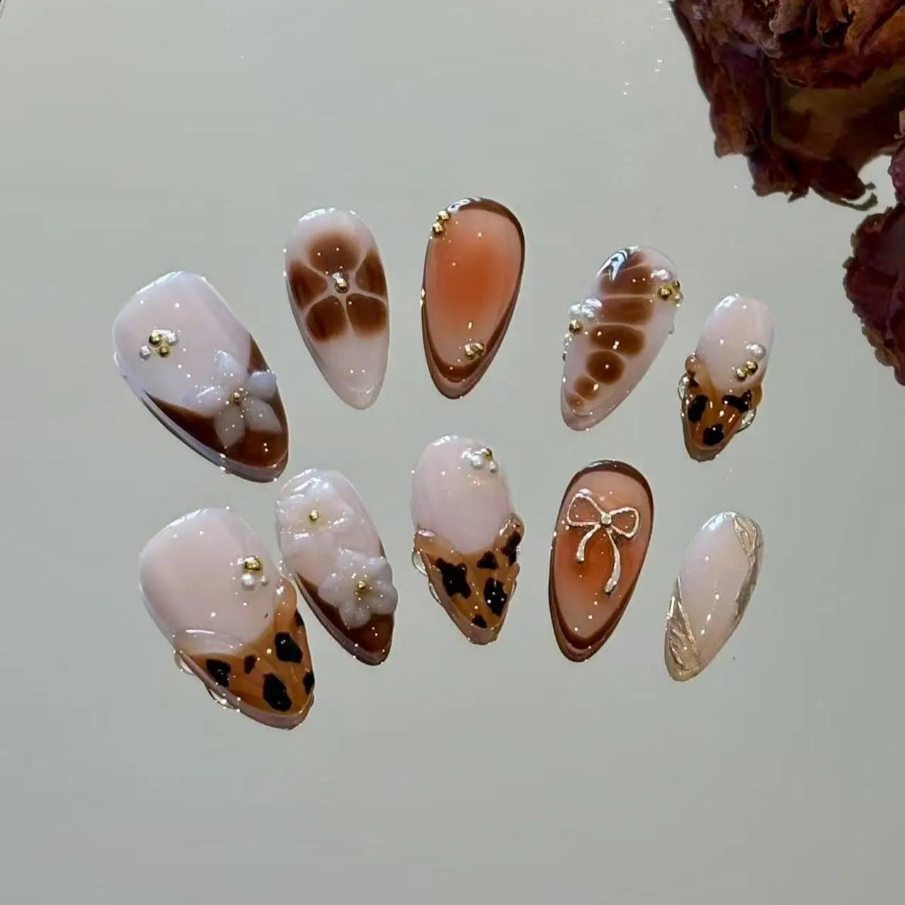 Caramel Crush Long Press On Nails