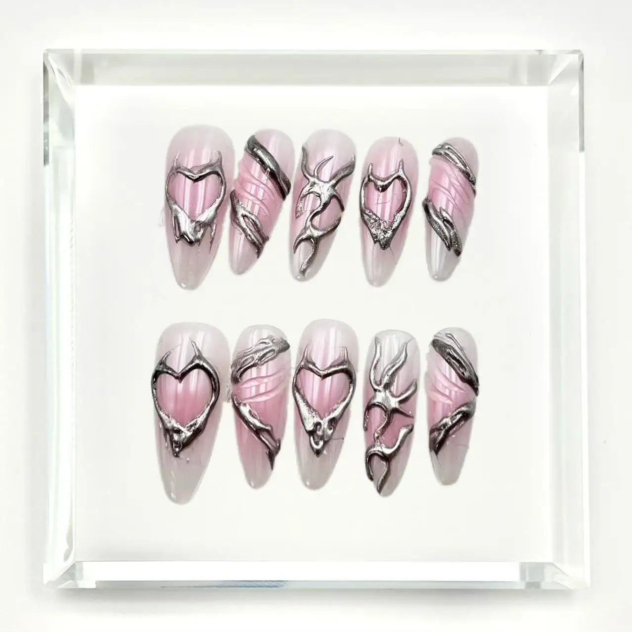 Heartcore Metal Press On Nails