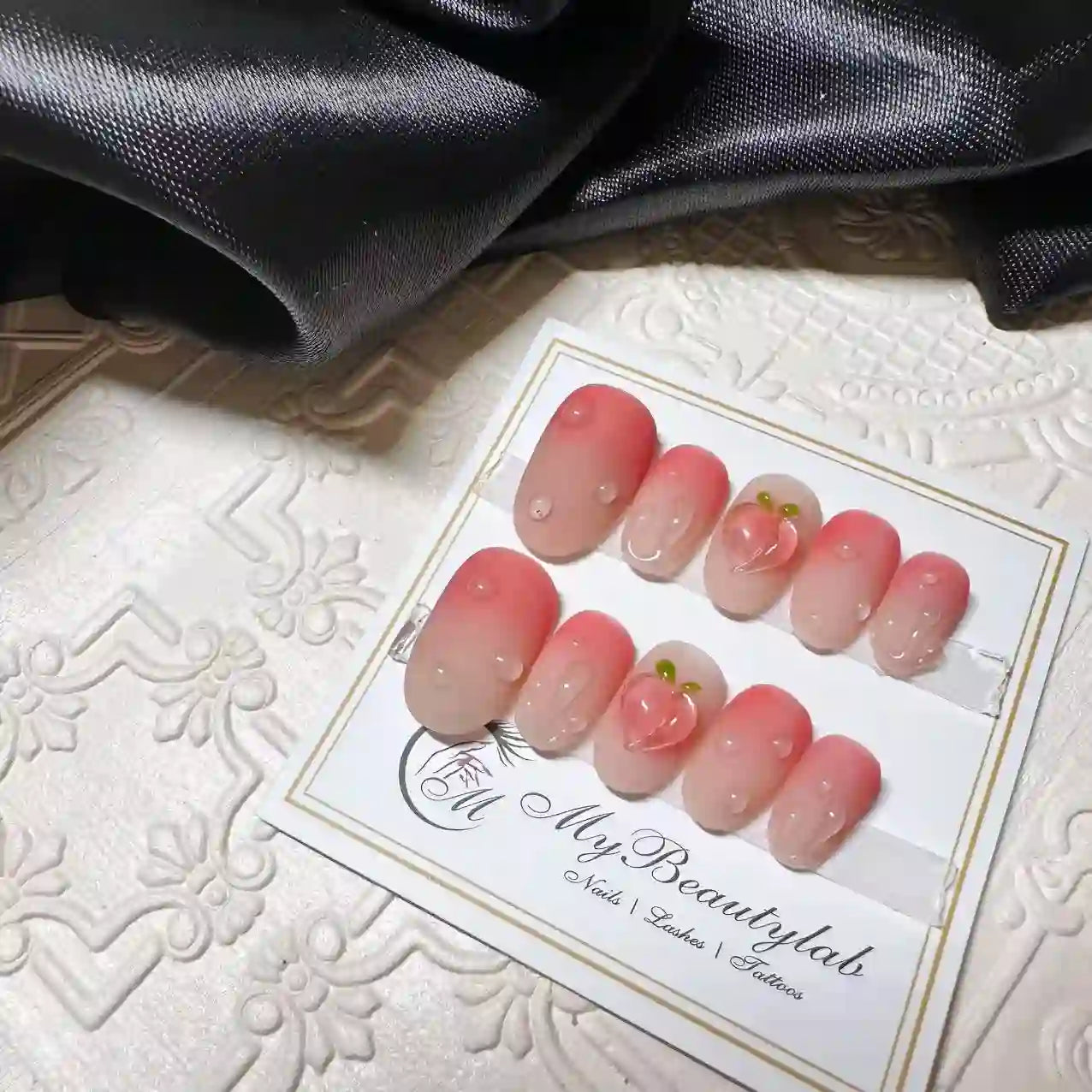 Matte Dewy Peach Short Press On Nails