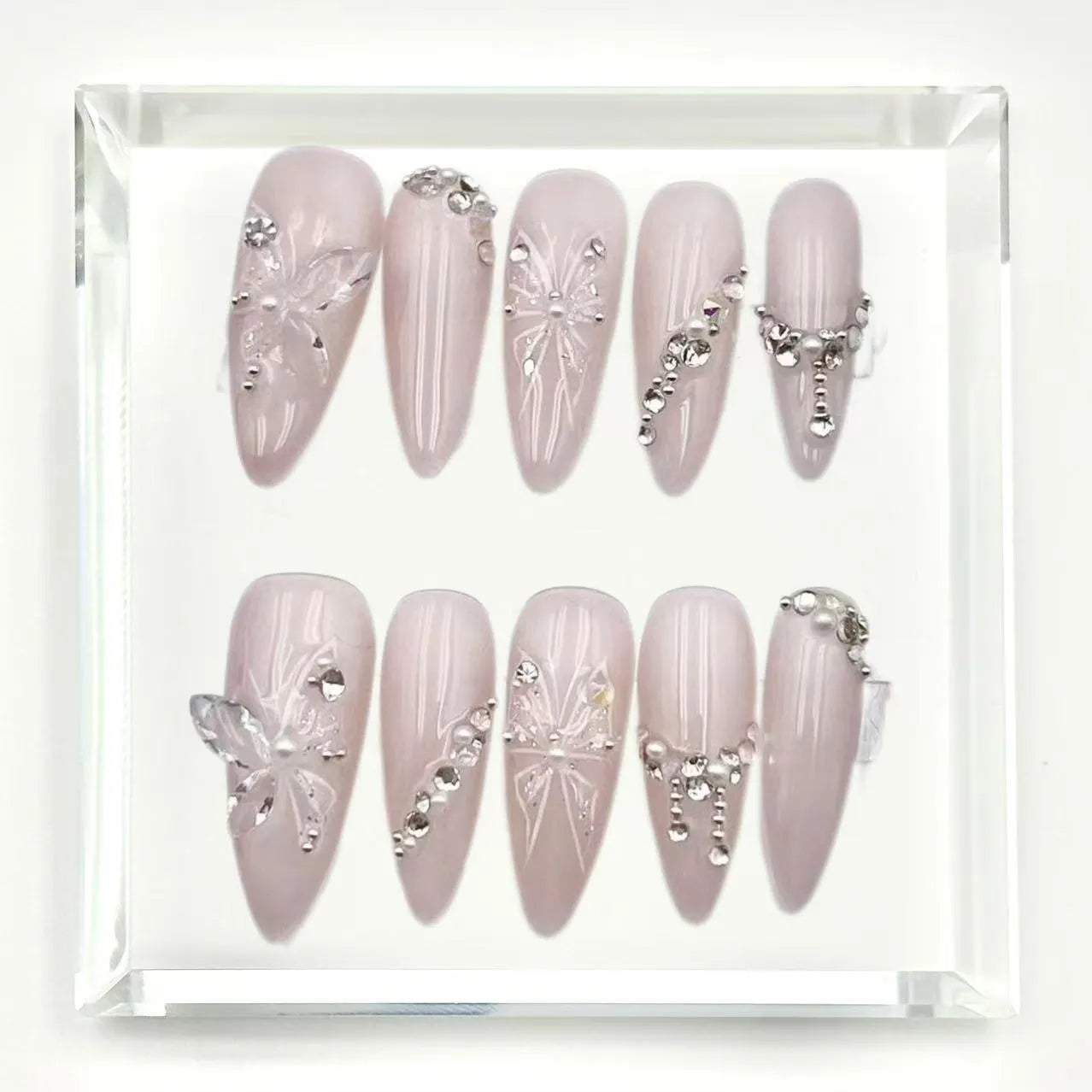 Crystal Bloom Press On Nails