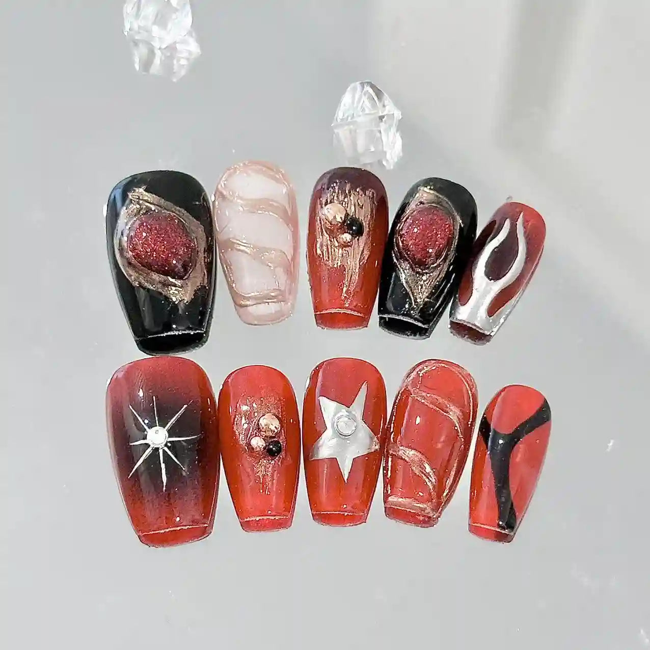 Ruby Statement Press On Nails