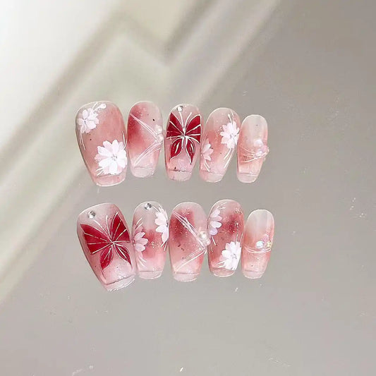 Blossom In Love Long Press On Nails