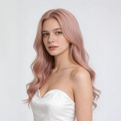 Rose Quartz-Long Pink Wavy Wig