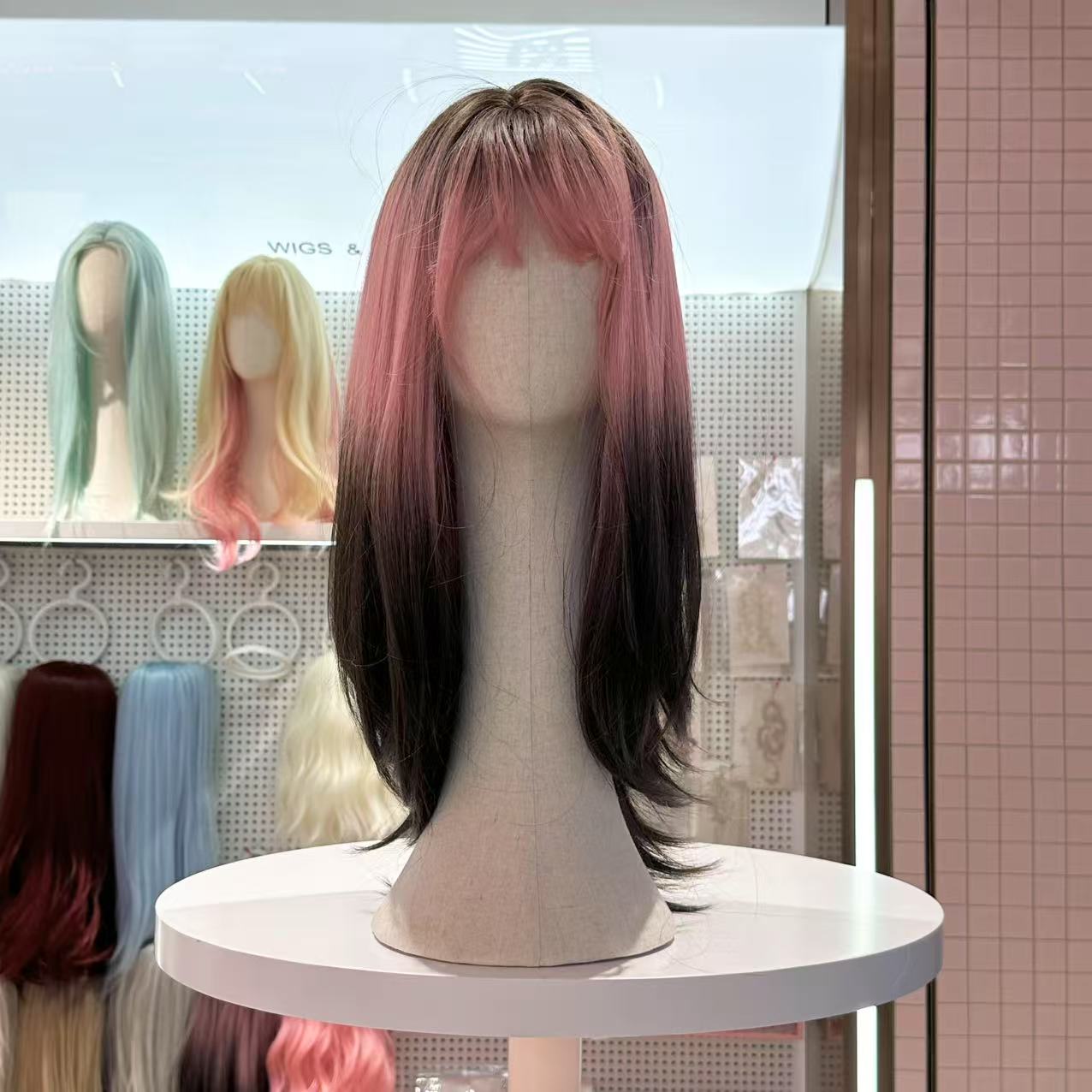 Flamingo Blaze-Black Pink Ombre Wig