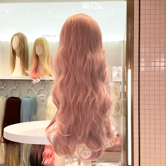 Rose Quartz-Long Pink Wavy Wig