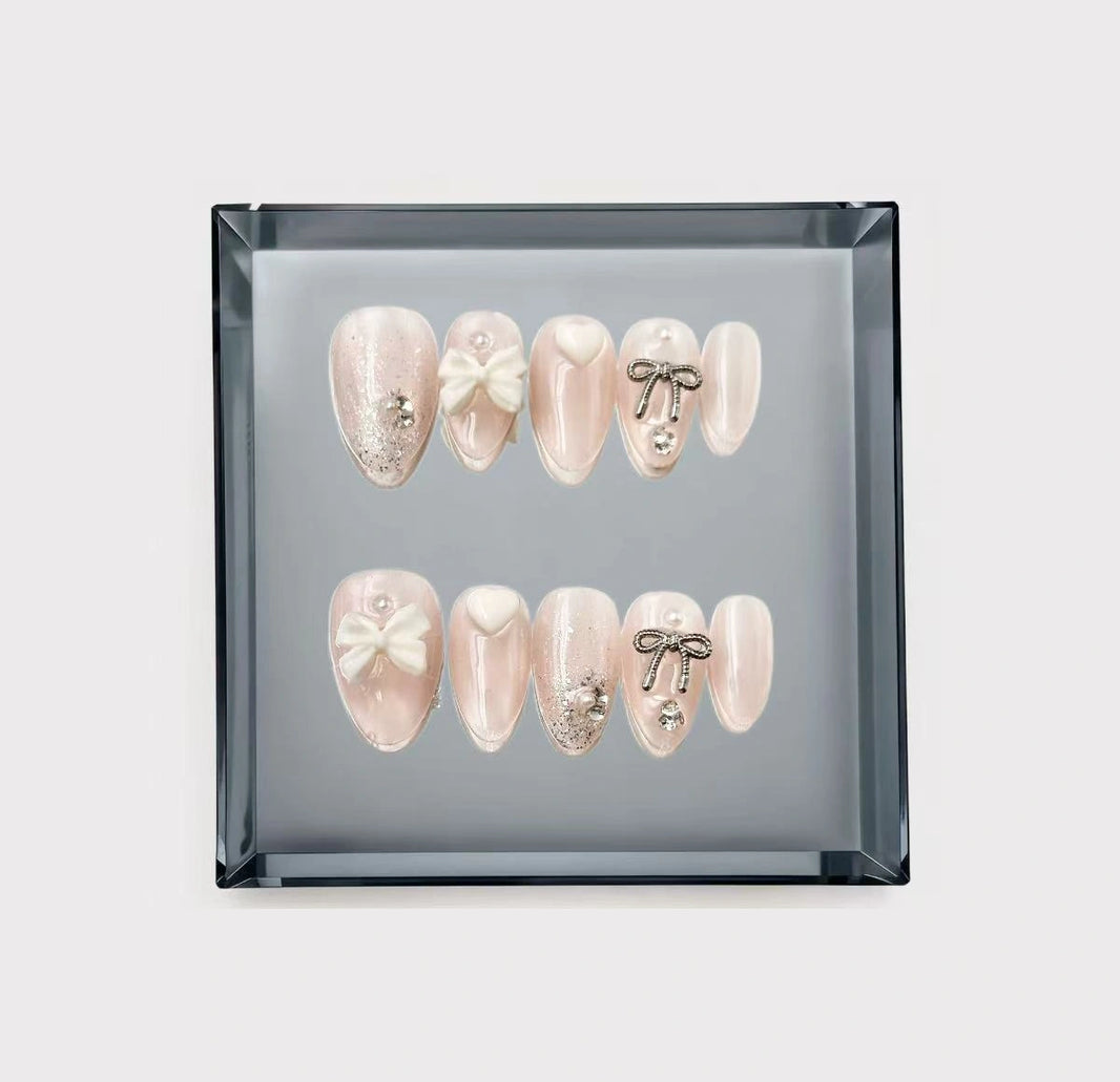 Sweetheart Ribbons Press On Nails