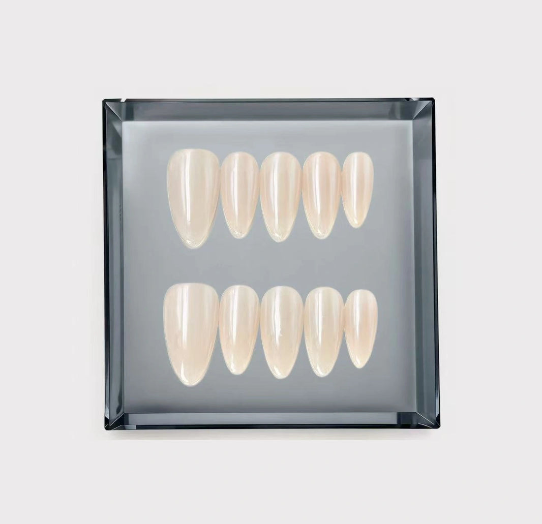 Champagne Glazed Long Press On Nails