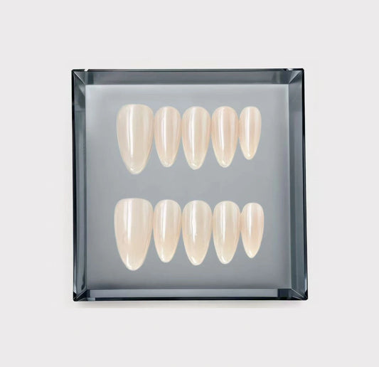 Champagne Glazed Long Press On Nails