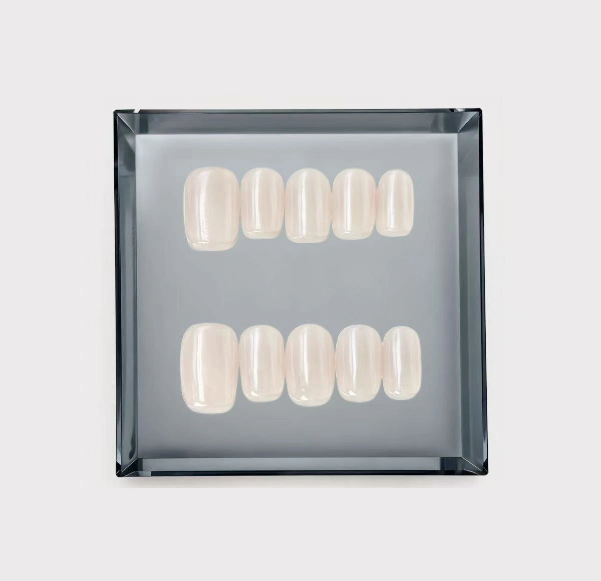 Champagne Glazed Short Press On Nails