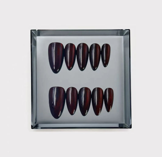 Velvet Wine Obsession Long Press On Nails