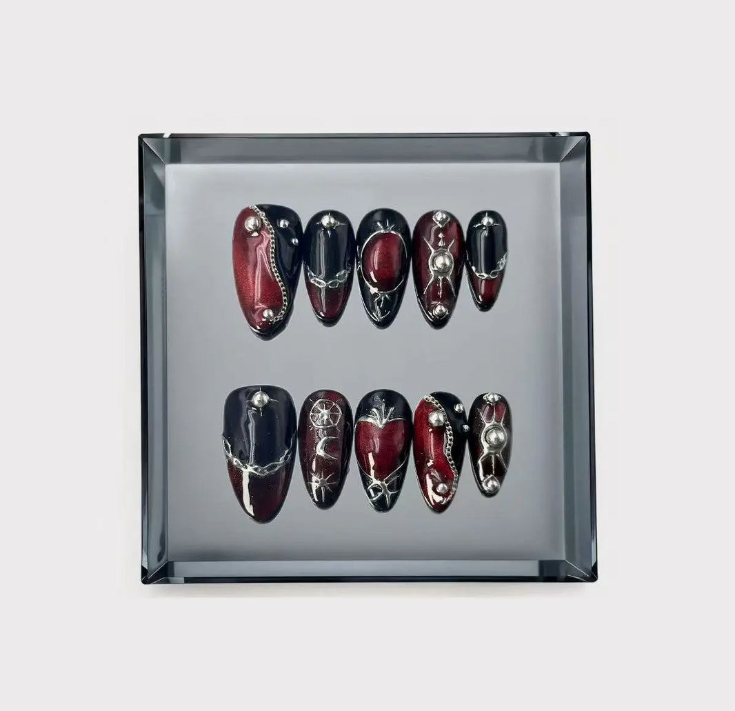 Goth Romance Noir Long Press On Nails