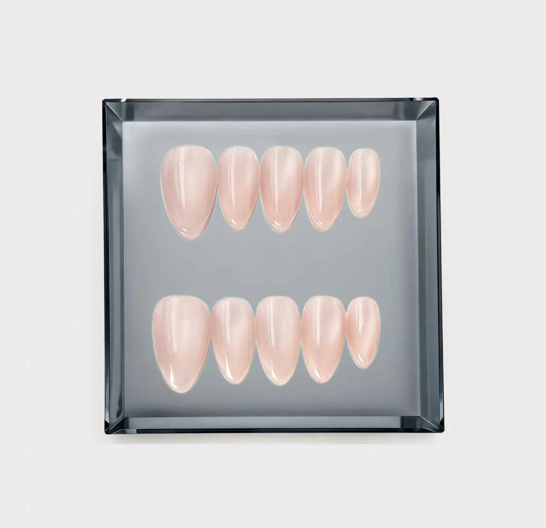 Pearlescent Petal Long Press On Nails