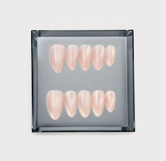 Pearlescent Petal Long Press On Nails