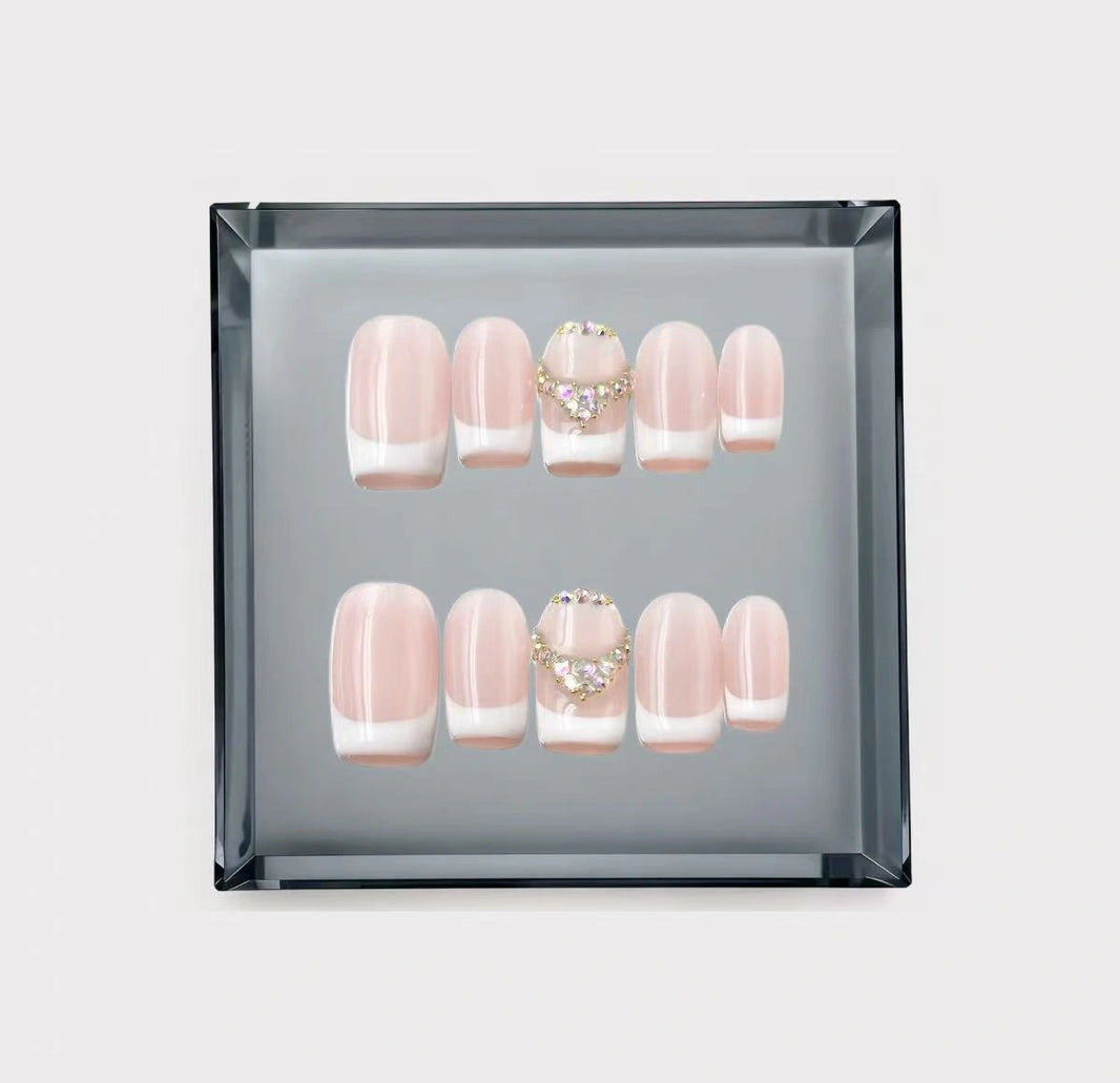 Blushing Peach Jelly Long Press On Nails