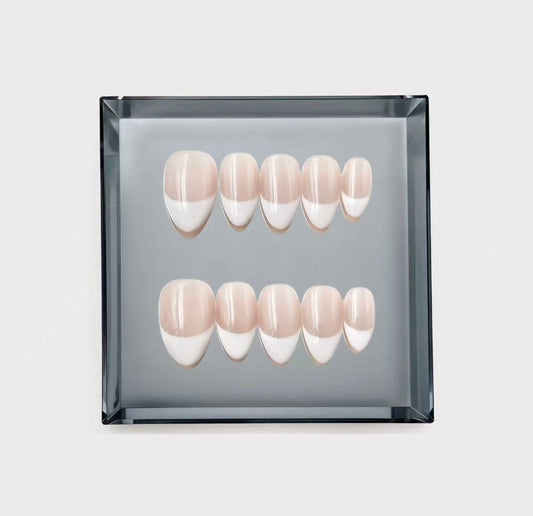 Timeless White French Tip Short Almond Press On Nails