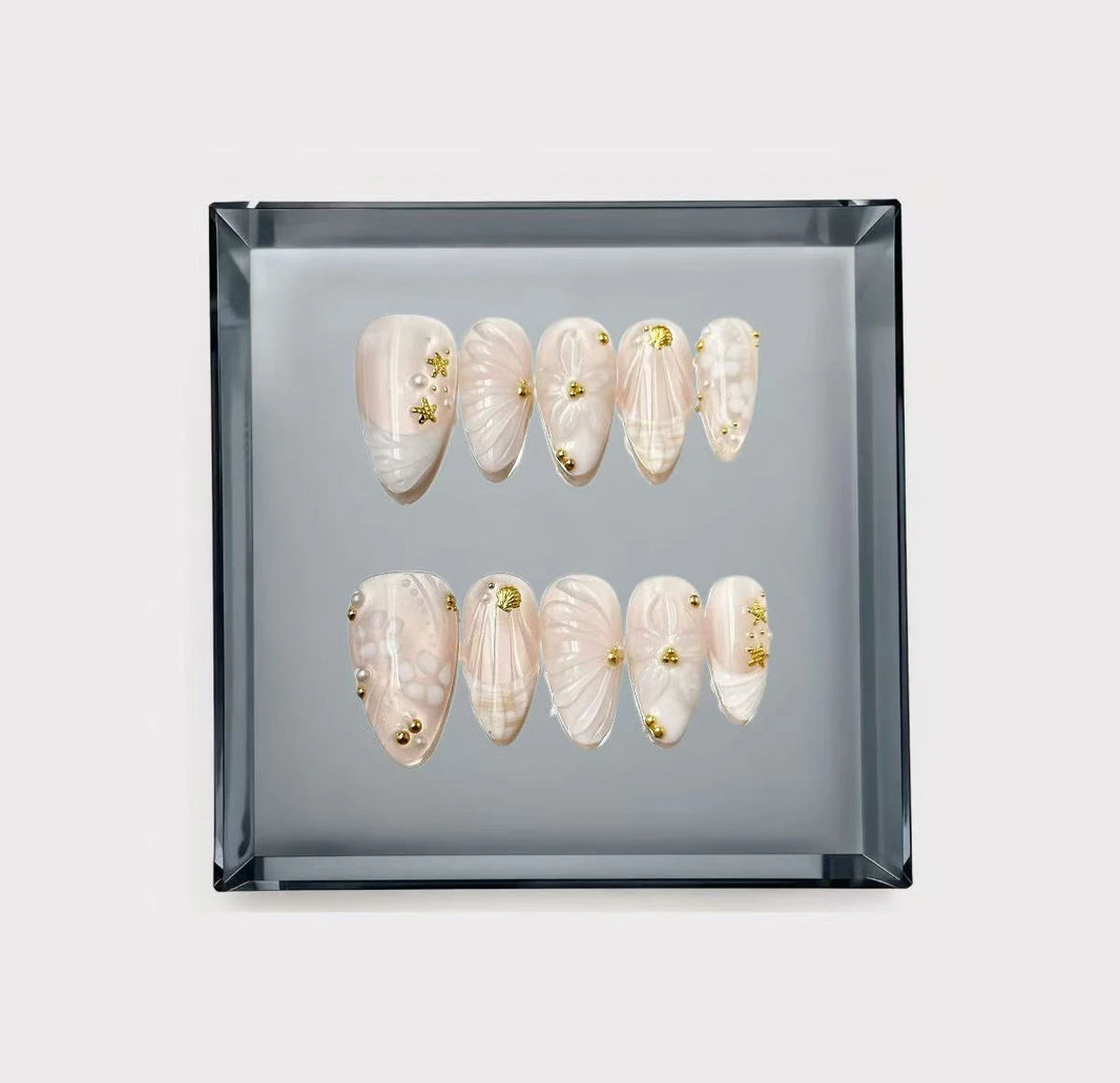 Siren Shore Long Press On Nails