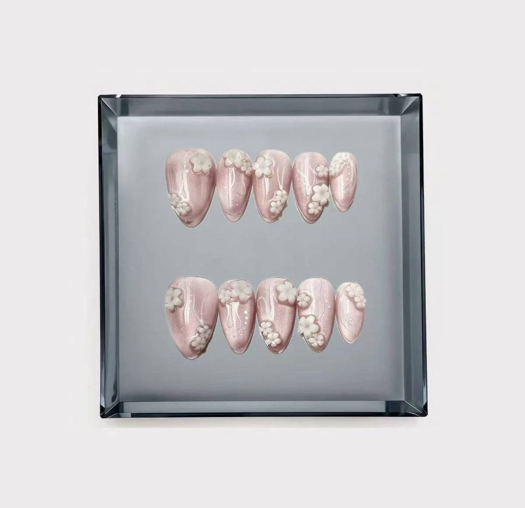 Sweet Meadow Floral and Lace Press On Nails