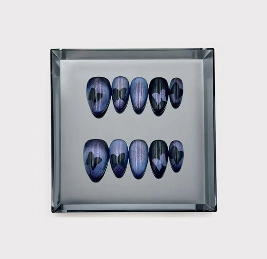 Mystic Eye Esoteric Silver Long Press On Nails