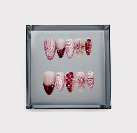 Tropical Orchid Bloom Long Press On Nails