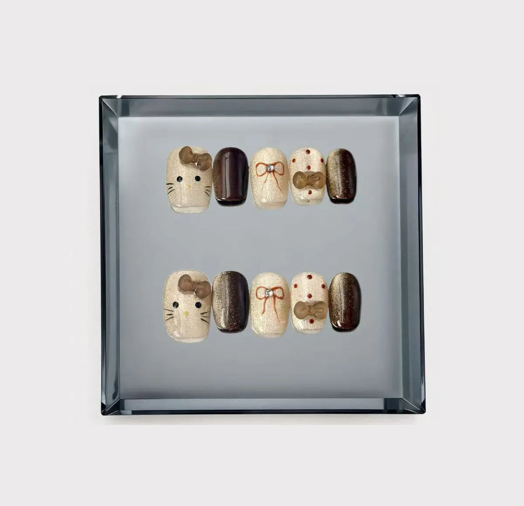 HelloKitty Chocolate Bow Press On Nails
