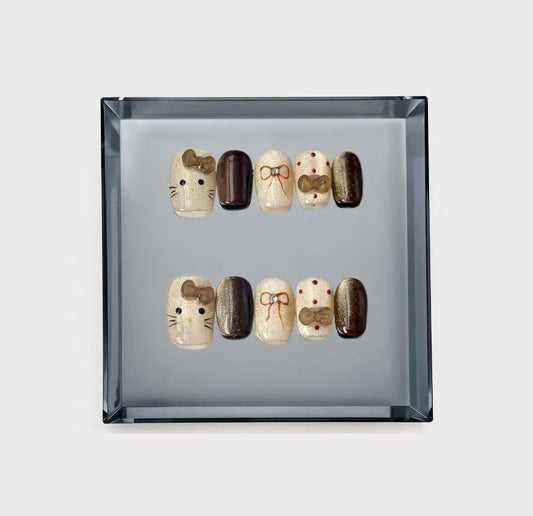 HelloKitty Chocolate Bow Press On Nails