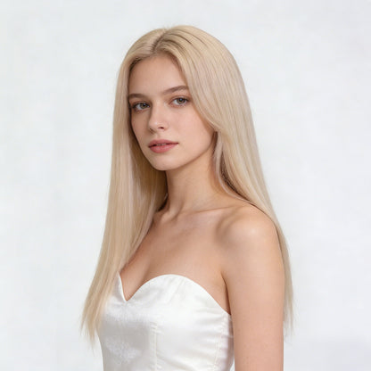 Pearly White Long Straight Wig