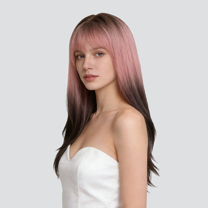 Flamingo Blaze-Black Pink Ombre Wig