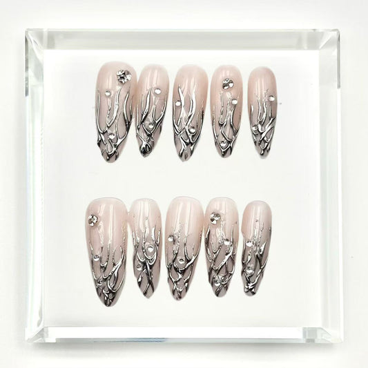 Chrome Vine Press-On Nails