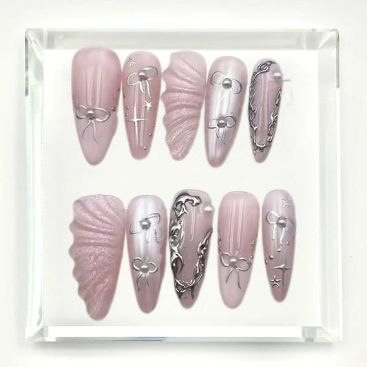 Ethereal Elegance Long Press On Nails