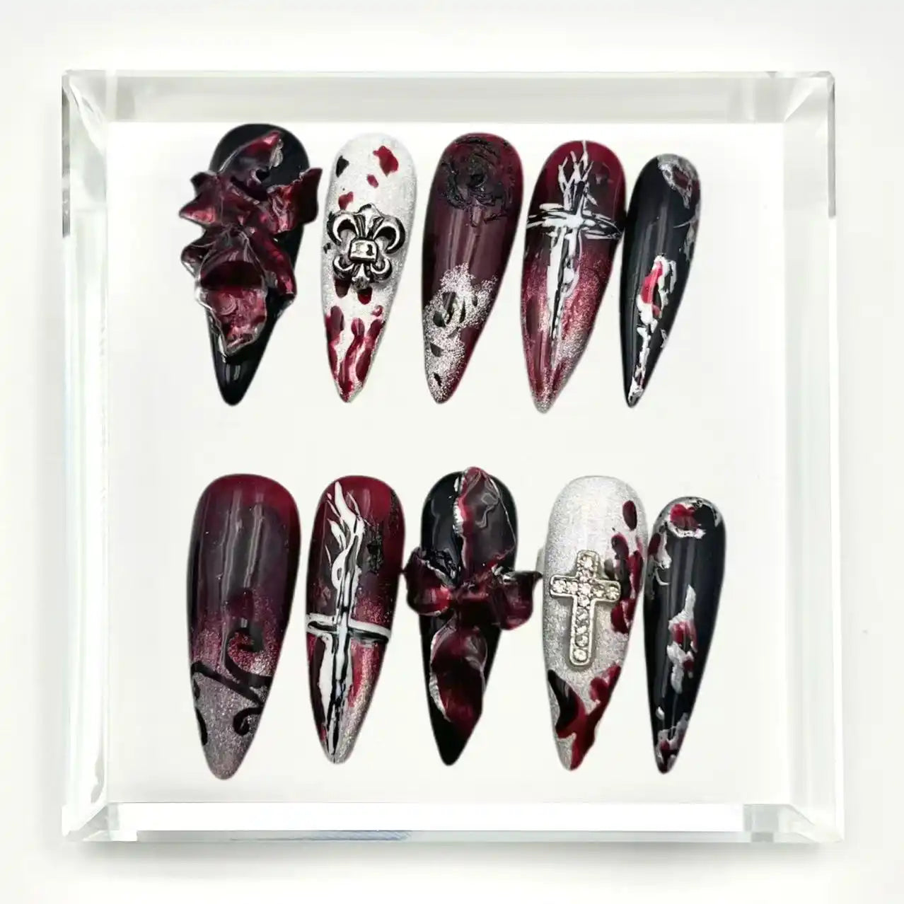 Gothic Roseblood Press On Nails