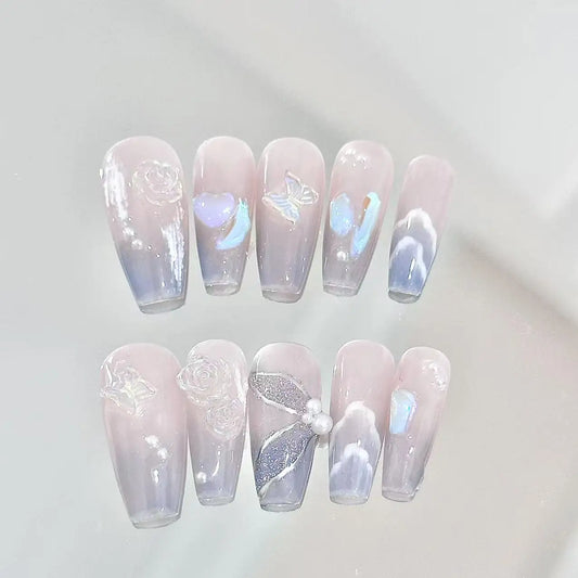 Lavender Breeze Long Press On Nails