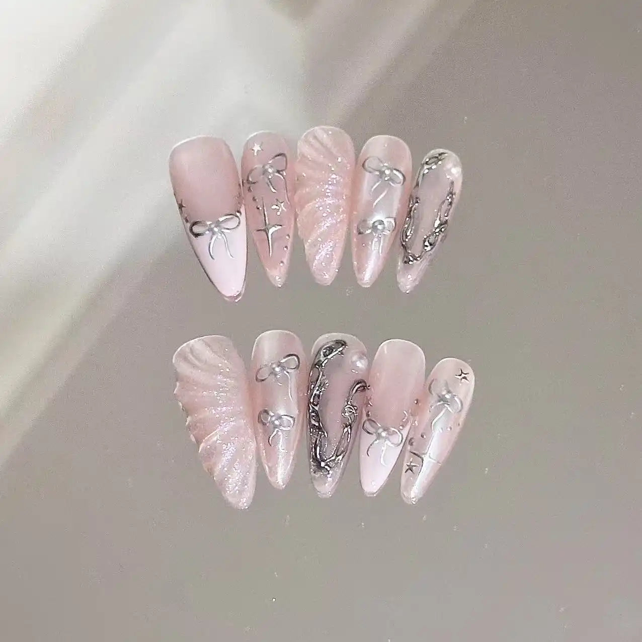 Ethereal Elegance Long Press On Nails