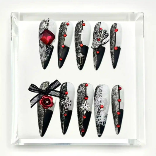 Crimson Curse Press On Nails